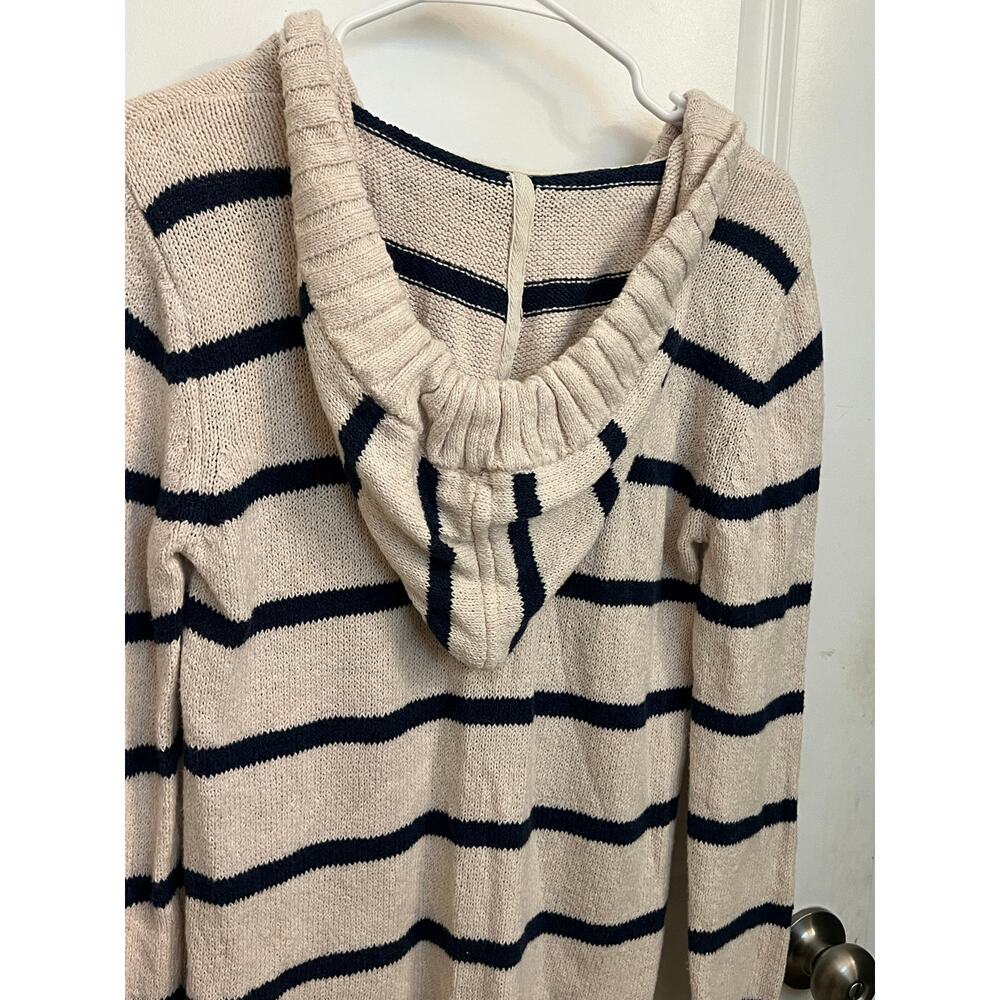 Faherty Kent Sweater Hoodie Stripes XS tassel Nautical Beachy Academia preppy - Picture 14 of 14